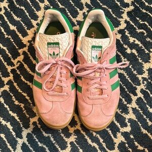 Adidas l Pink and Green Sneakers Gazelles